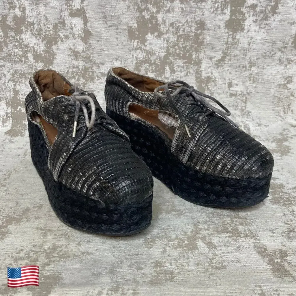 Jeffrey Campbell Tahiti Last Platform Espadrille in Grey Heather